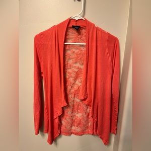Dark pink cardigan with mesh back